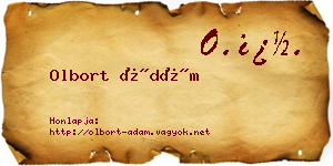 Olbort Ádám névjegykártya